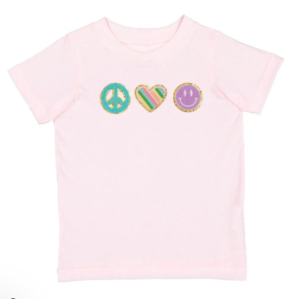 Peace Love & Smile Tee, Pink