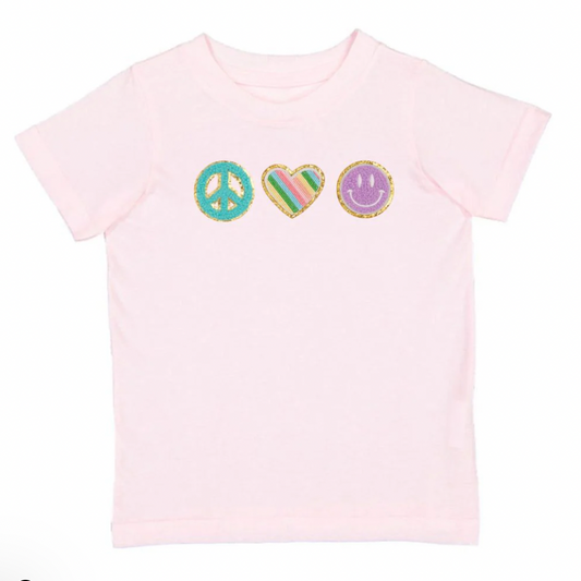 Peace Love & Smile Tee, Pink - Magpies Paducah