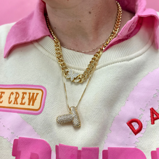 Crystal Balloon Initial Necklace - Magpies Paducah
