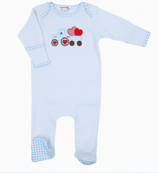 Full of Love Tractor Lap Footie - Magpies Paducah