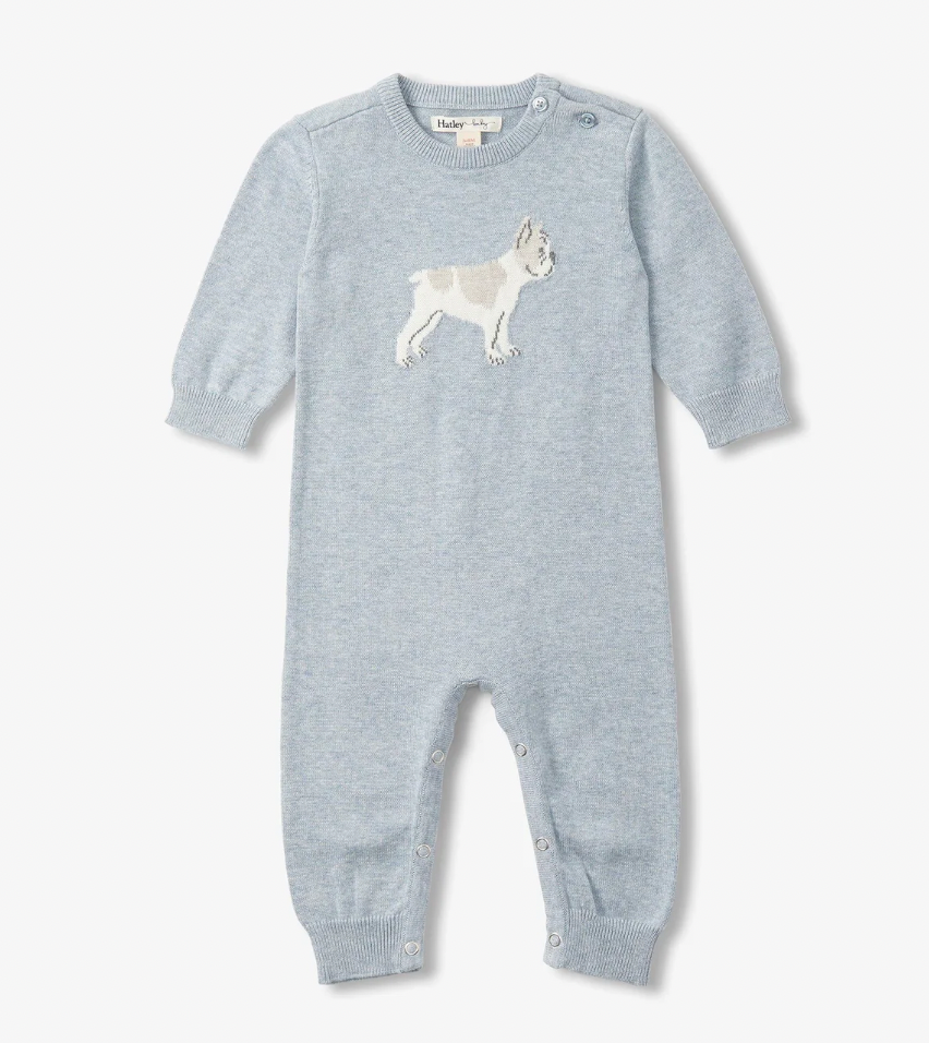 Little Bull Dog, Sweater Romper | 6-9m