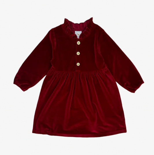 Samantha Dress, Cranberry Velvet