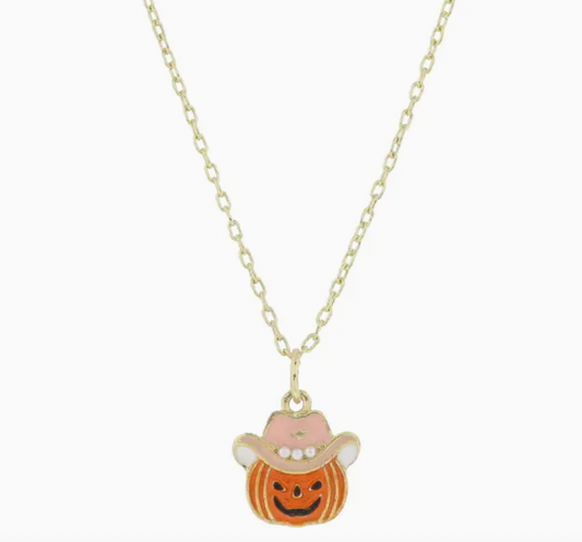 Cowgirl Jack-O-Lantern Necklace - Magpies Paducah