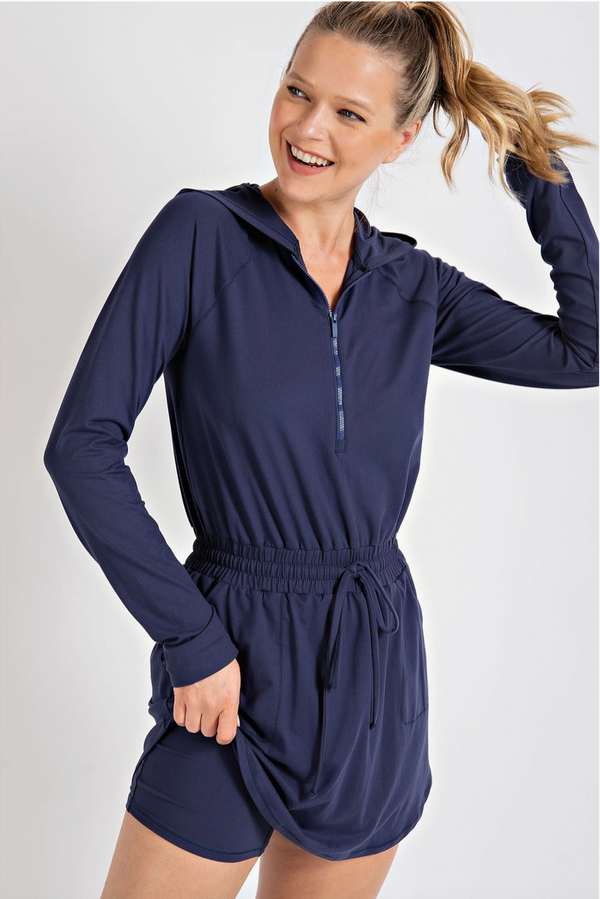 Hoodie Romper Dress, Dreamy Navy | Medium