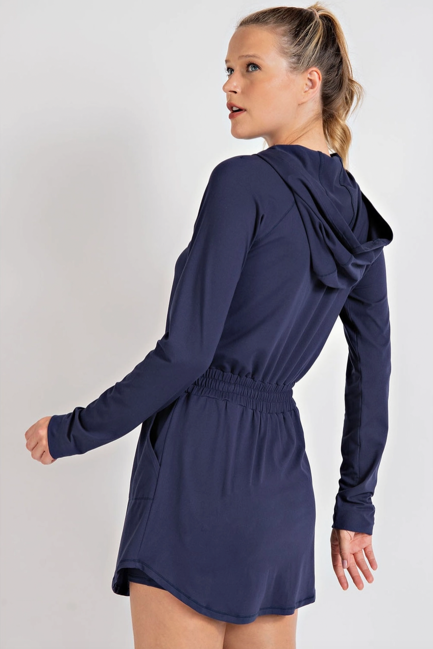 Hoodie Romper Dress, Dreamy Navy | Medium