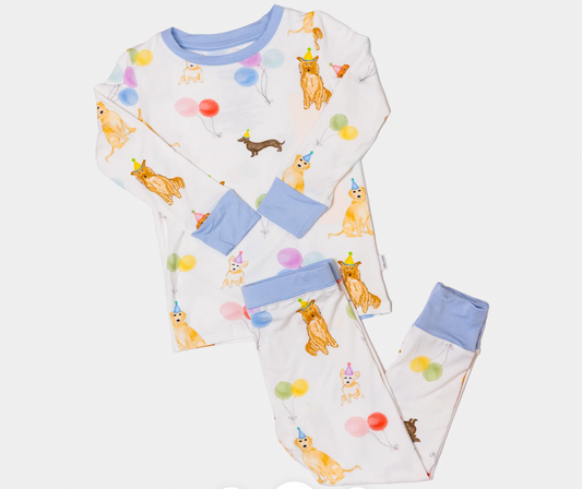 Party Dog PJs, Blue - Magpies Paducah