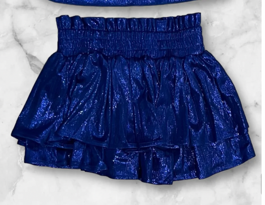 Metallic Skort, Blue