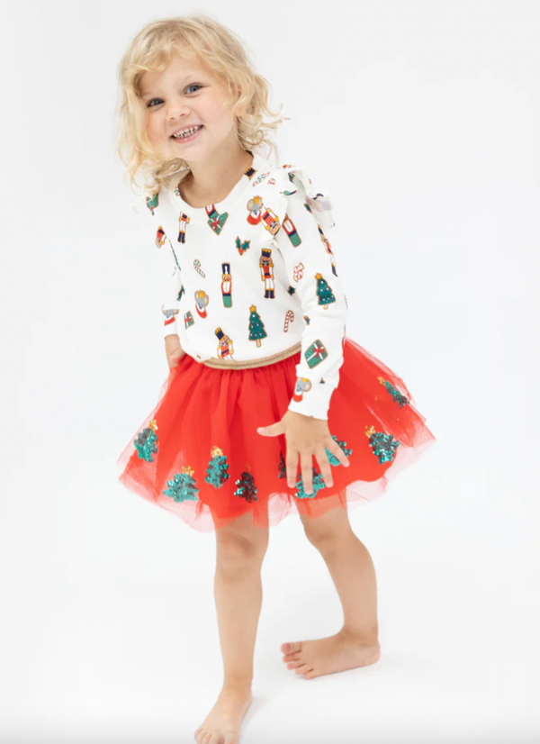 Ruffle Sweatshirt, Nutcracker Christmas Cookies