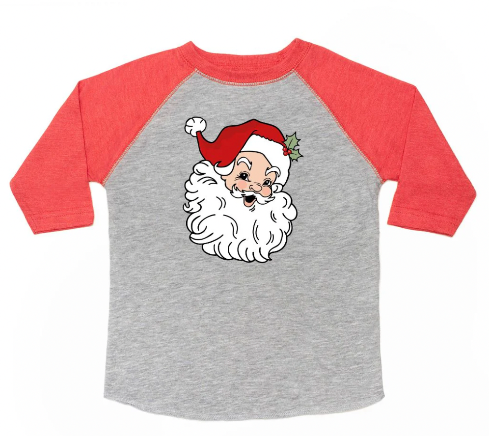 Retro Santa Christmas Shirt, Heather/Red