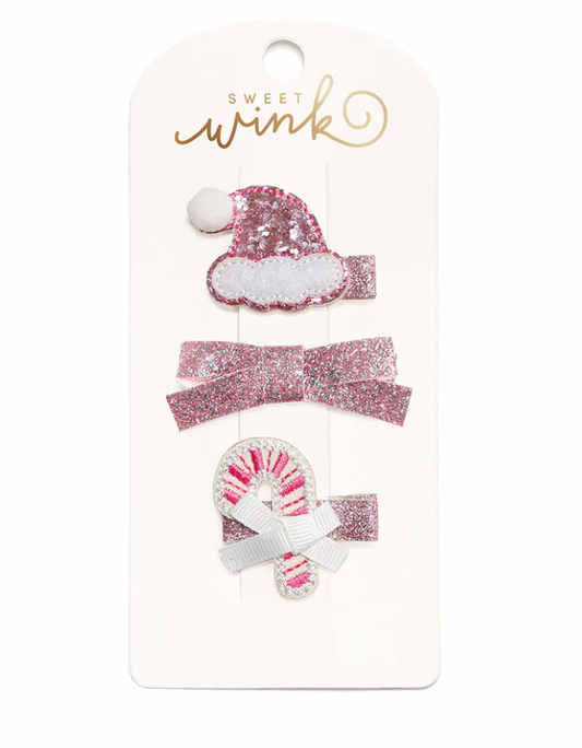 Pink Christmas Clip Set