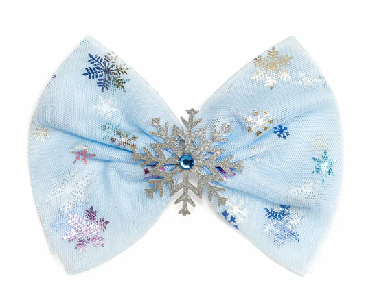 Snow Princess Iridescent Bow Clip - Magpies Paducah