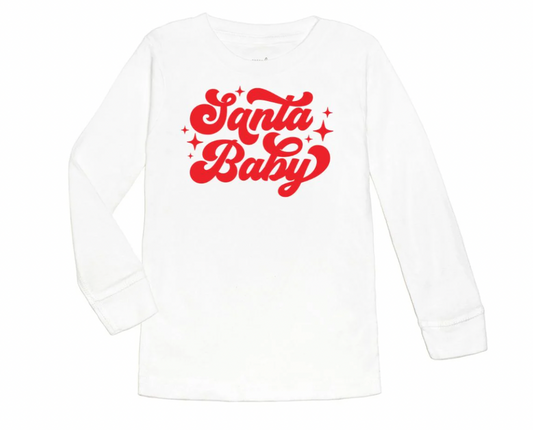 Santa Baby Long Sleeve Shirt, White