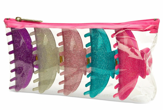 5 Pack Hair Clip Set in Reusable Pouch - Magpies Paducah