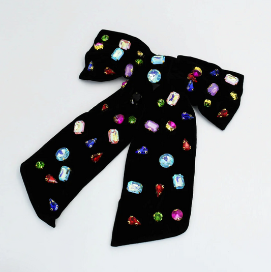 Black Multi Jeweled Bow - Magpies Paducah