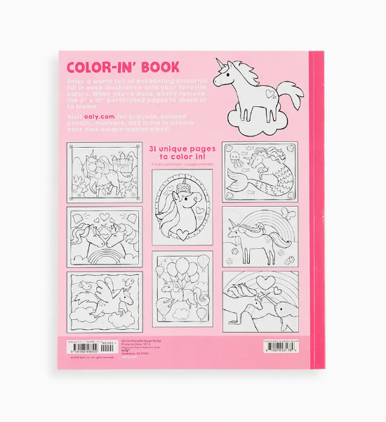 Color In Book, Enchanting Unicorns