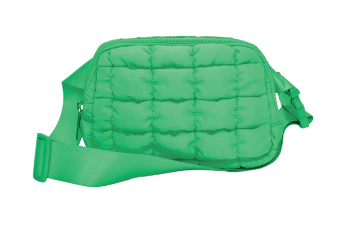 Quilted Belt Bag, Glam Green