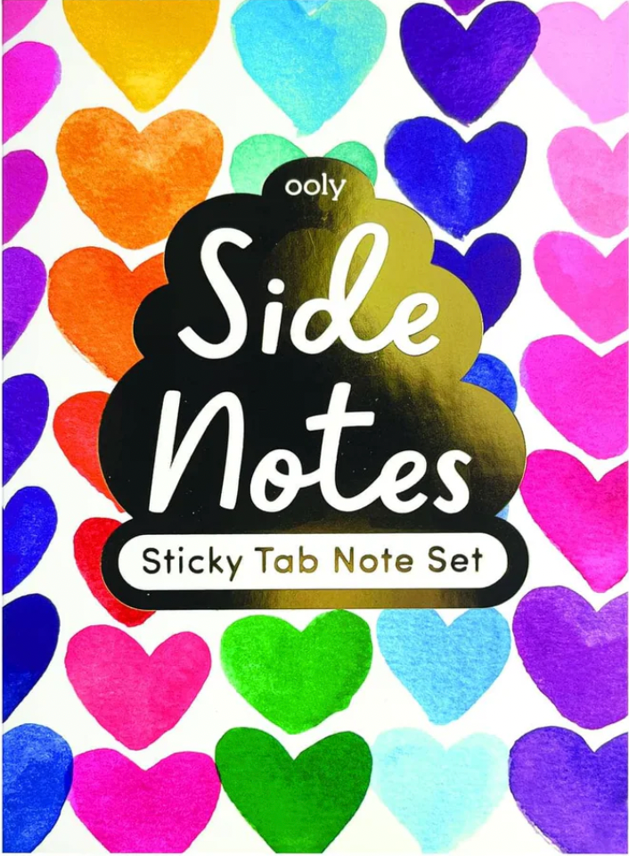 Sticky Tab Note Set, Rainbow Hearts