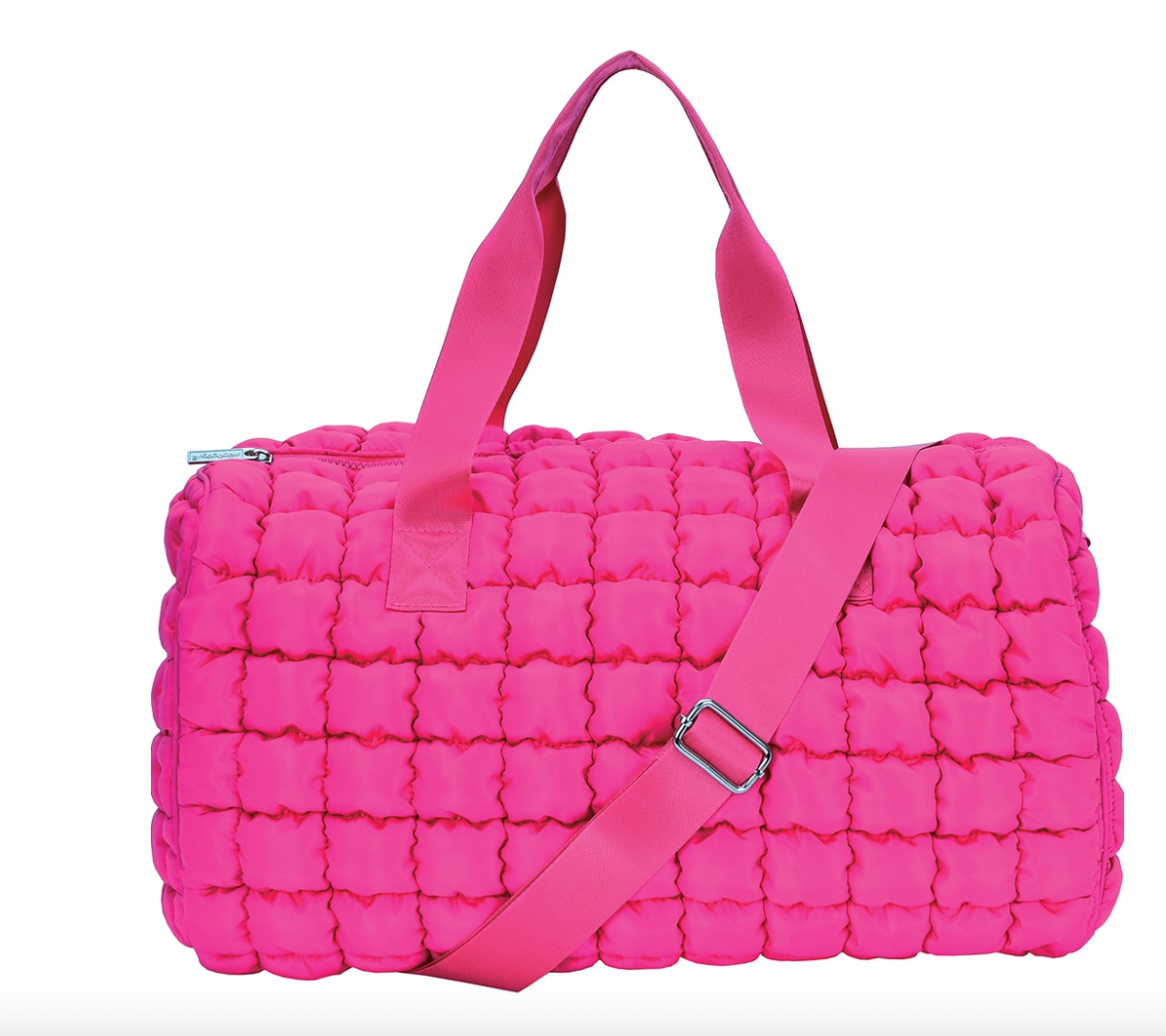 Pretty Pink Puffy Duffle Bag