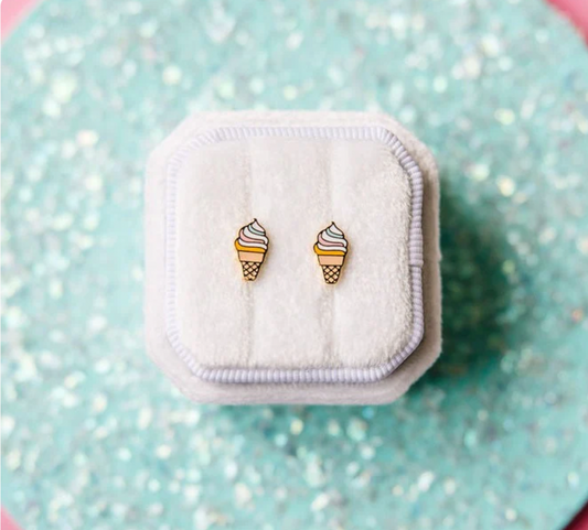 Rainbow Swirl Ice Cream Stud Earrings - Magpies Paducah