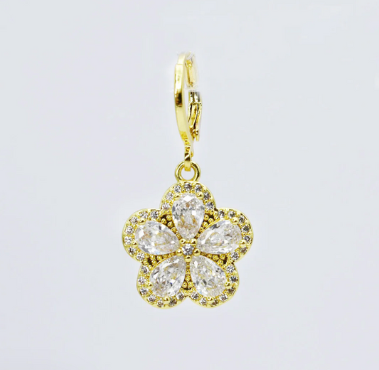 Crystal Flower Charm - Magpies Paducah