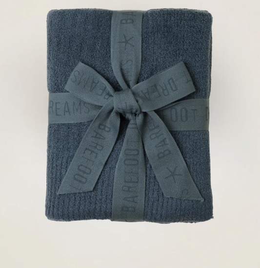 CozyChicLite Ribbed Baby Blanket, Smokey Blue