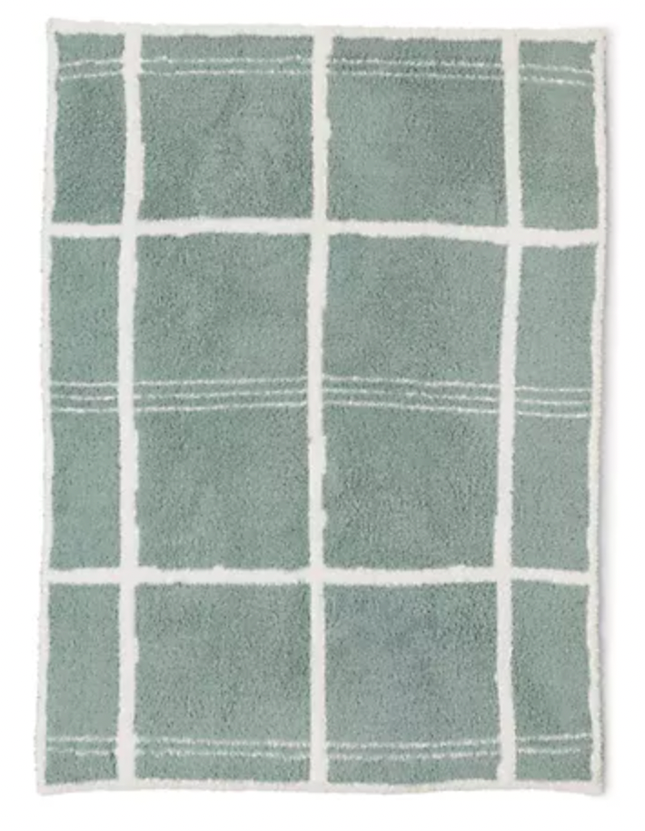 CC Grid Plaid Stroller Blanket, Sage Green