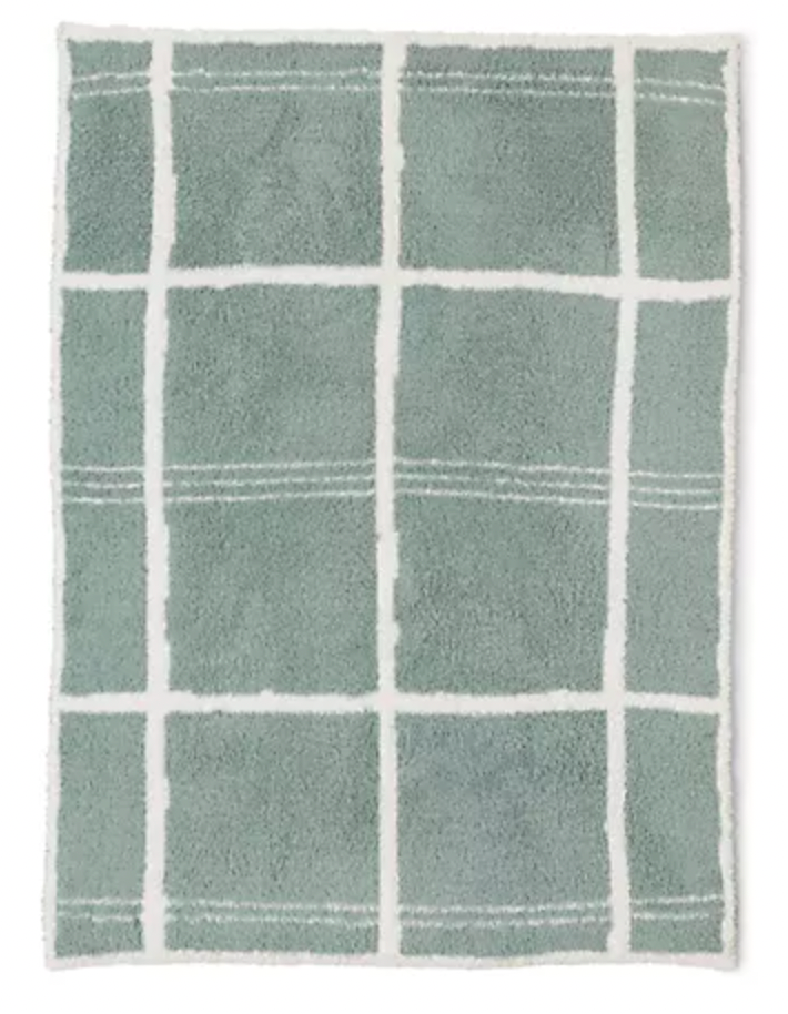CC Grid Plaid Stroller Blanket, Sage Green Magpies Paducah