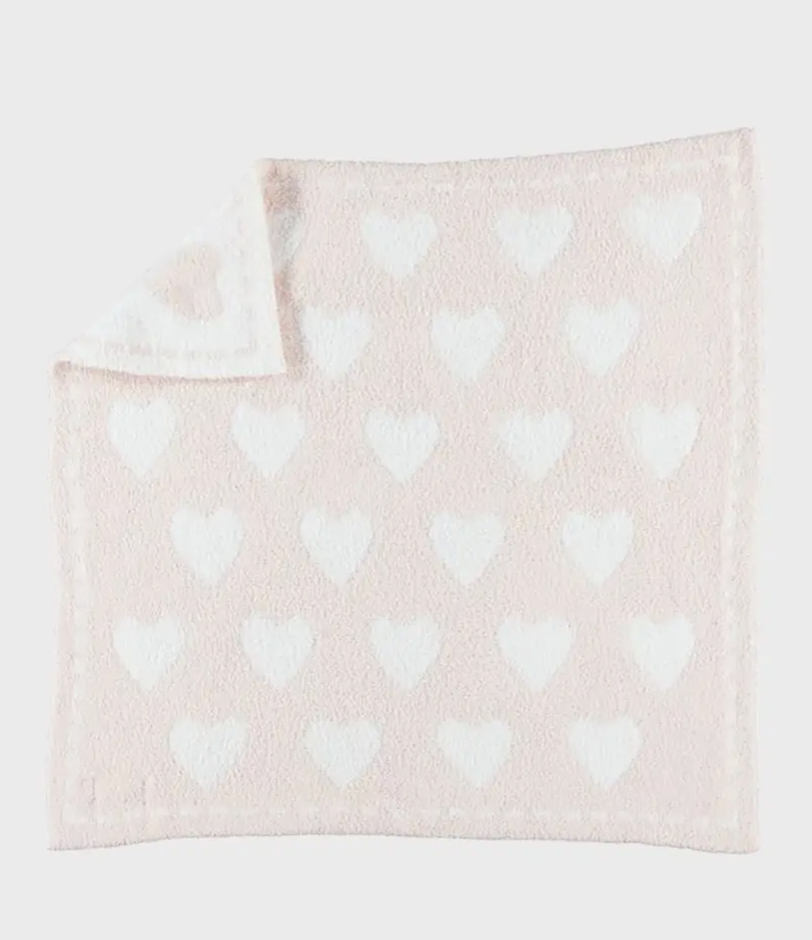 Cozychic Dream Receiving Blanket, Pink and White Hearts