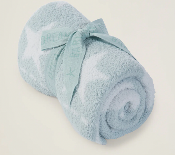 Cozychic Dream Receiving Blanket, Aqua and White Stars