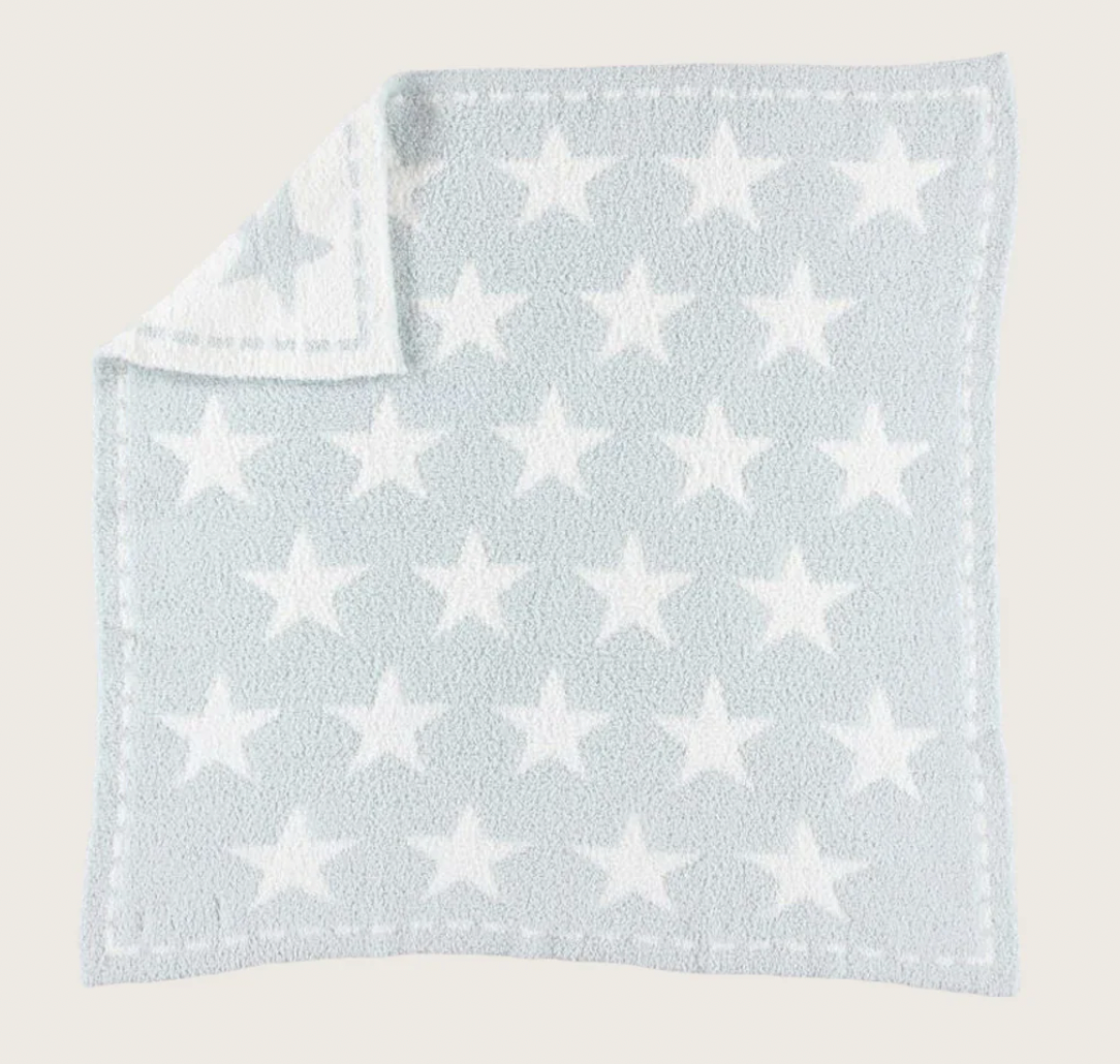 Cozychic Dream Receiving Blanket, Aqua and White Stars