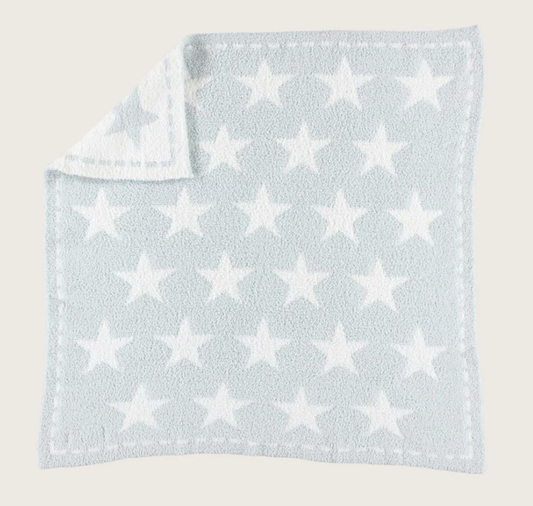 Cozychic Dream Receiving Blanket, Aqua and White Stars