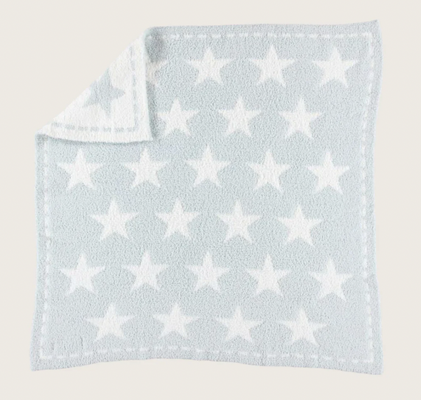 Cozychic Dream Receiving Blanket, Aqua and White Stars