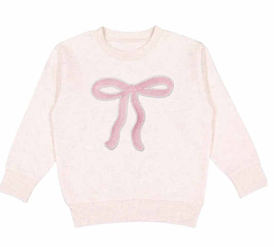 Coquette Bow Patch Sweatshirt, Natural