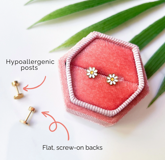 Purple Daisy Stud Earrings - Magpies Paducah