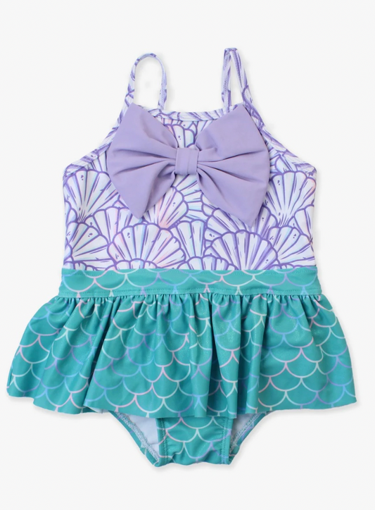 Magical Mermaid Big Bow Skirted One Piece