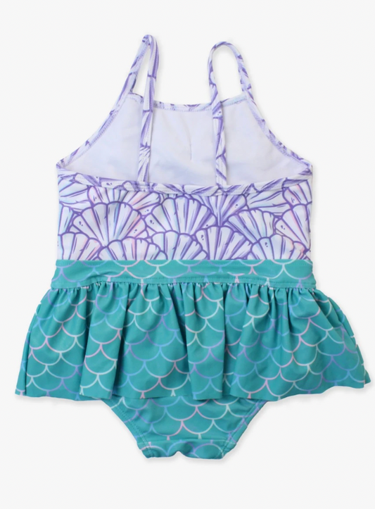 Magical Mermaid Big Bow Skirted One Piece