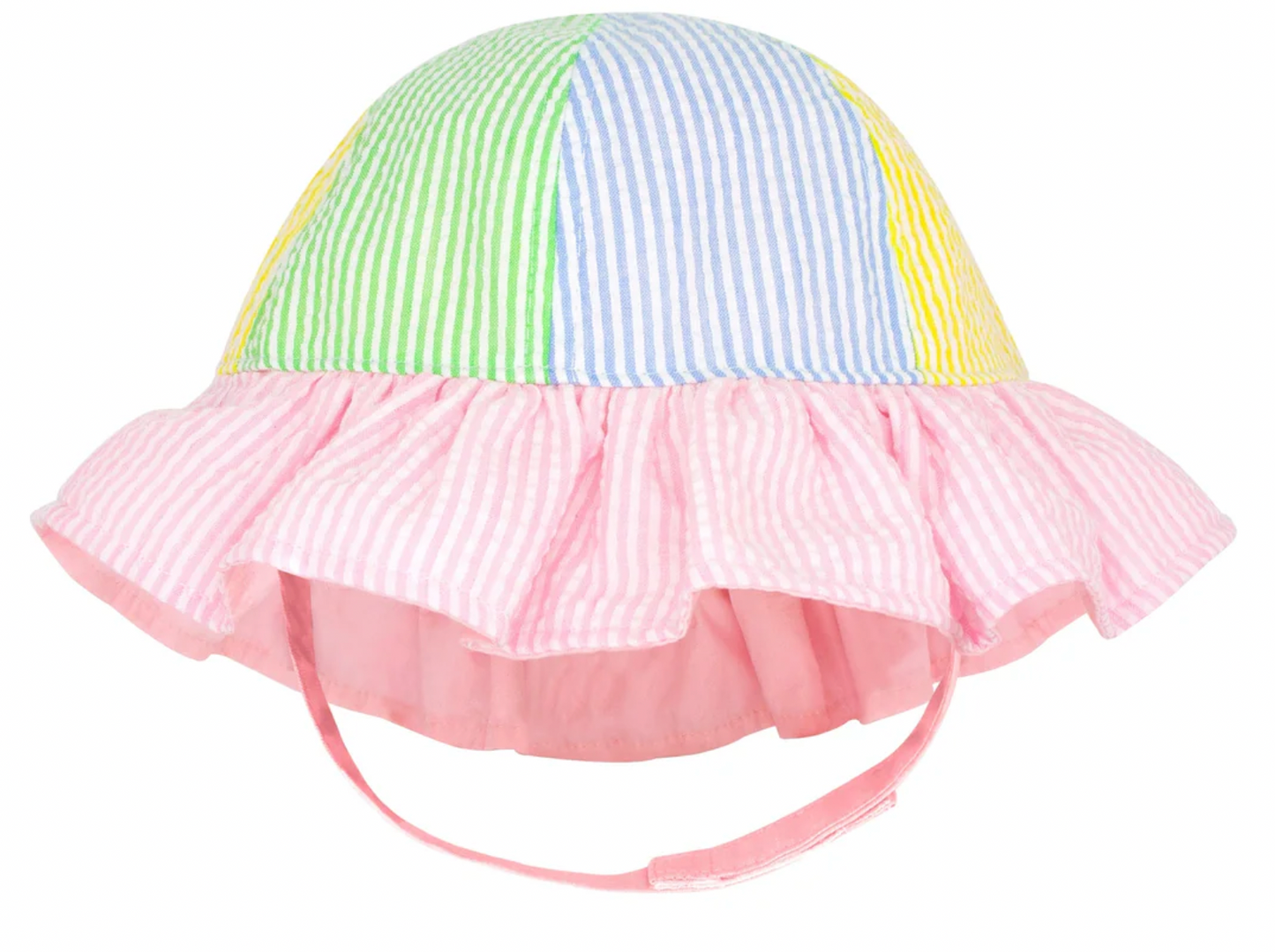 Ruffle Brim Sun Hat, Seersucker