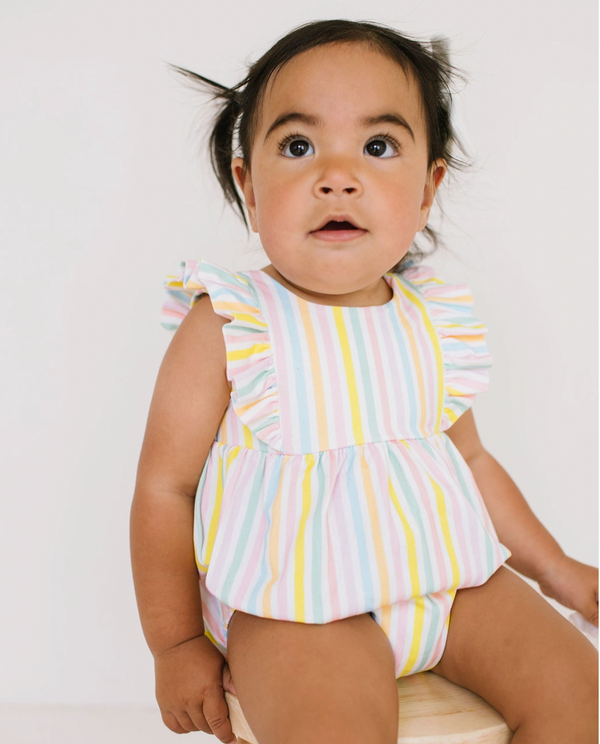 Amelia Romper, Pastel Stripe