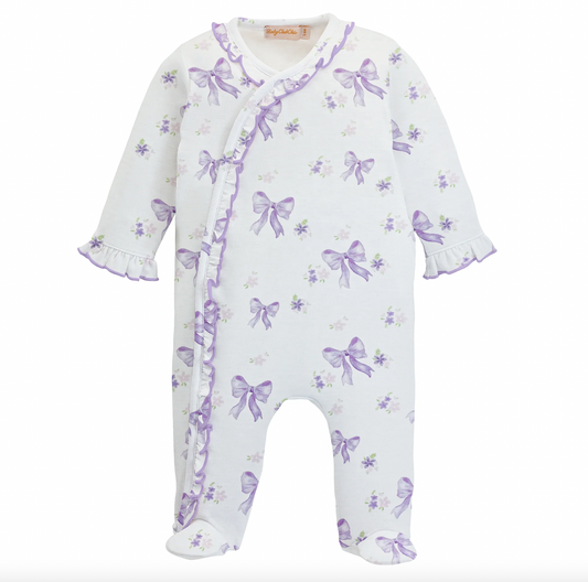Ruffled Footie, Lavender Bows - Magpies Paducah