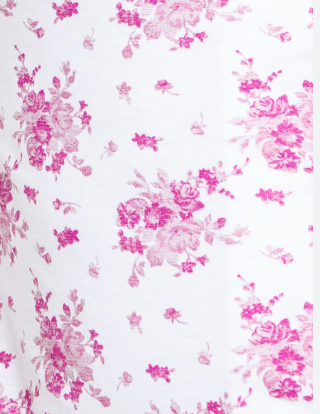 PJ Set, Short Sleeve Pink Flowers