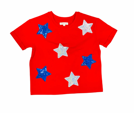 Patriotic Sequin Stars Tee