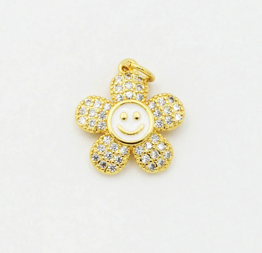 Smiley Flower Charm - Magpies Paducah