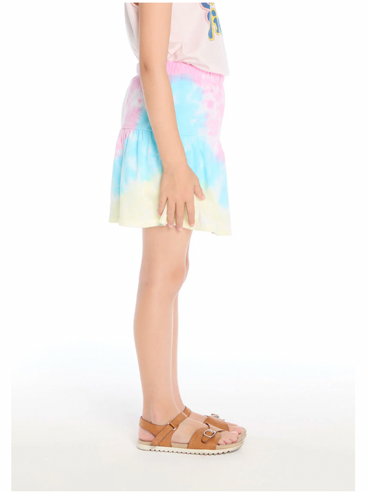 Rainbow Tie Dye Peplum Skort