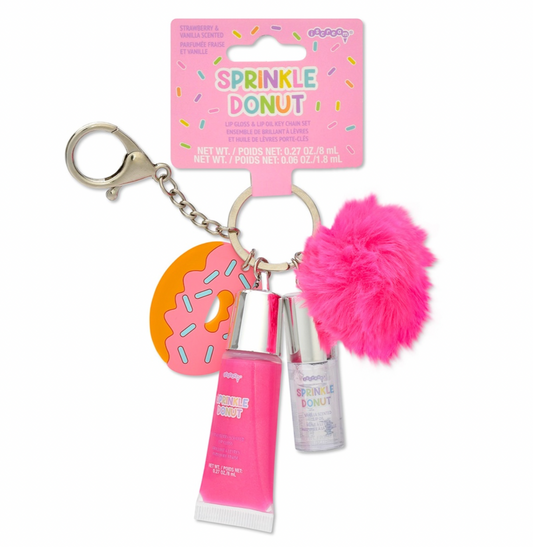 Sprinkle Donut Lip Gloss & Oil Keychain - Magpies Paducah