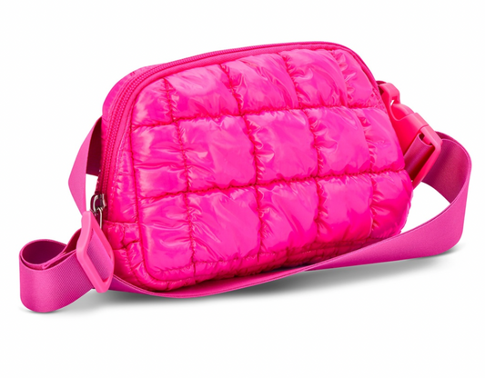 Quilted Belt Bag, Shiny Hot Pink - Magpies Paducah