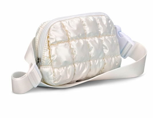 Quilted Belt Bag, Pearl White - Magpies Paducah