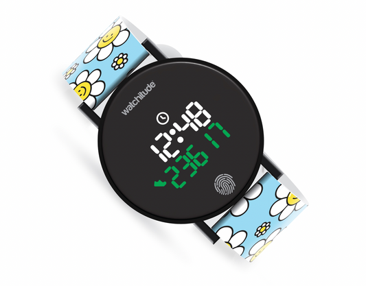 Steps Counter Watch, Happy Flowers