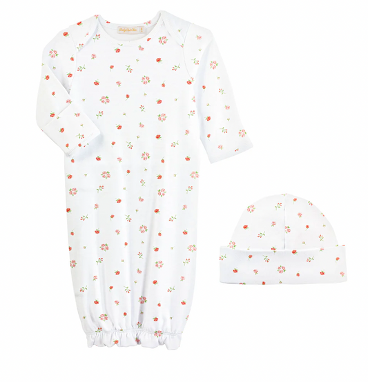 Gown + Hat Set, Tiny Rosebud