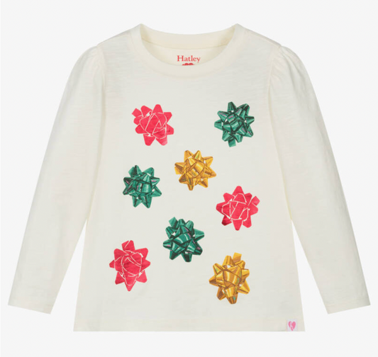 Puff Sleeve Tee, Festive Bows - Magpies Paducah
