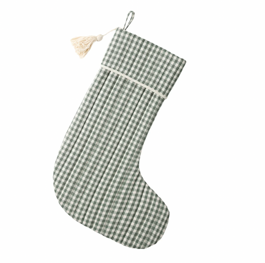 Christmas Stocking, Evergreen Gingham